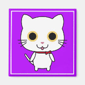 Witte antropomorfe CAT-47668 Magneet (Voorkant)