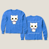 Witte antropomorfe kat-clipart (Voorkant /achterkant)
