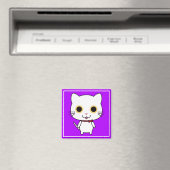 Witte antropomorfe kat-clipart magneet (Insitu (Vaatwasser))
