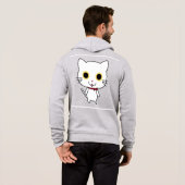 Witte Antropomorfe Kat Hoodie (Achterkant volledig)