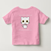 Witte Antropomorfe kat Kinder Shirts (Achterkant)