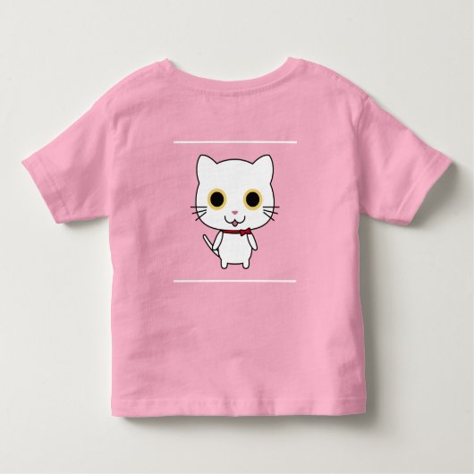 Witte Antropomorfe kat Kinder Shirts (Achterkant)