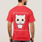 Witte Antropomorfe kat T-shirt (Achterkant)