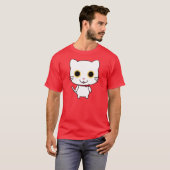 Witte Antropomorfe kat T-shirt (Voorkant volledig)