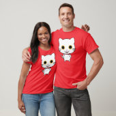 Witte Antropomorfe kat T-shirt (Unisex)