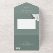 Witte appelbloesem alles in één bruiloft all in one uitnodiging (Buitenkant)