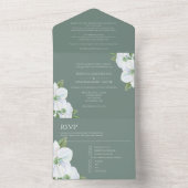 Witte appelbloesem alles in één bruiloft all in one uitnodiging (Binnen)