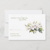 Witte appelbloesem bloem bruiloft rsvp kaart (Voorkant)