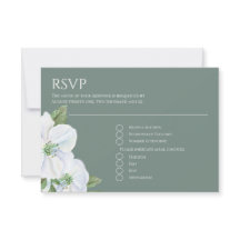 Witte appelbloesem bloem RSVP bruiloft