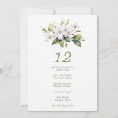 witte appelbloesem bruiloft zitgrafiek kaart (Achterkant)