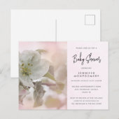 Witte Appelbloesem Foto Baby Shower Uitnodiging Briefkaart (Voorkant / Achterkant)