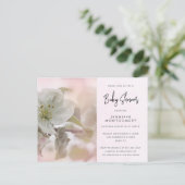 Witte Appelbloesem Foto Baby Shower Uitnodiging Briefkaart (Staand voorkant)