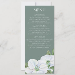Witte Appelbloesem Menu Bruiloft Kaart