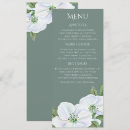Witte Appelbloesem Menu Bruiloft Kaart