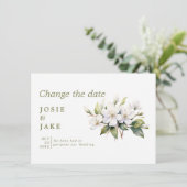 Witte appelbloesem wijzig de datum save the date (Staand voorkant)