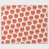 Witte appels Whimsical Pattern Gift Wrapping Paper Cadeaupapier (Vlak)