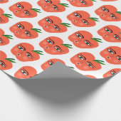 Witte appels Whimsical Pattern Gift Wrapping Paper Cadeaupapier (Hoek)