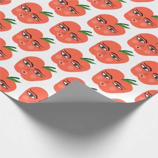 Witte appels Whimsical Pattern Gift Wrapping Paper Cadeaupapier (Hoek)