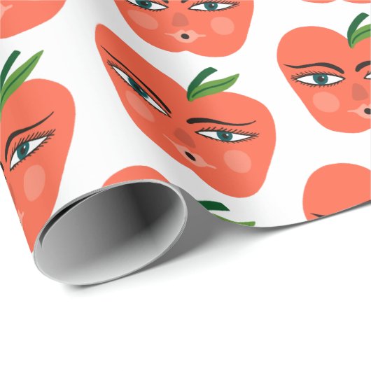Witte appels Whimsical Pattern Gift Wrapping Paper Cadeaupapier (Rol Hoek)