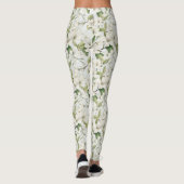 Witte Apple Blossom Bloemen All-Over-Print Legging (Achterkant)