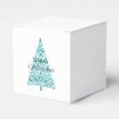 Witte Aqua Blue kerstboom Bedankdoosjes (Voorkant Zijde)