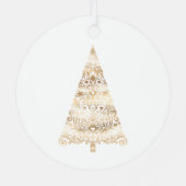 Witte Aqua Blue kerstboom Metalen Ornament (Achterkant)
