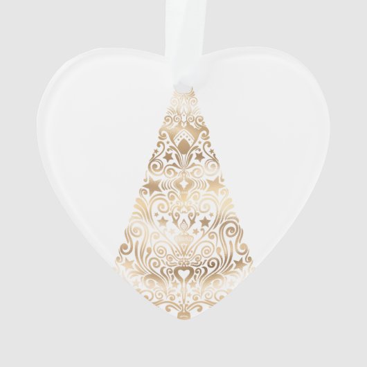 Witte Aqua Blue kerstboom Ornament (achterkant)