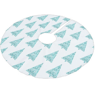 Witte Aqua Blue Sparkle kerstboom Rok