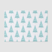 Witte Aqua Blue Sparkle kerstboom Tissuepapier (Voorkant)