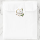 Witte aqua gouden gunstelzegels ronde sticker (Tas)