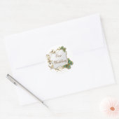 Witte aqua gouden gunstelzegels ronde sticker (Envelop)