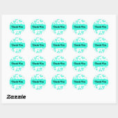Witte & Aqua Hibiscus Bloem Bloem Sticker (Vel)