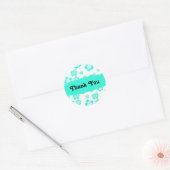 Witte & Aqua Hibiscus Bloem Bloem Sticker (Envelop)