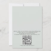 Witte Aquarel Bloemen Gewei QR Code Bruiloft Kaart (Achterkant)
