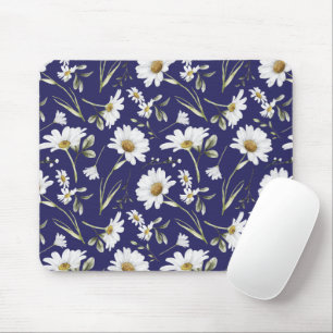 Witte Aquarel Bloemen Muismat