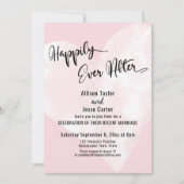 Witte Aquarel Hart Roze Happily Ever After Kaart (Voorkant)