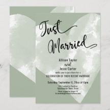 Witte Aquarel Hart Salie Net Getrouwd Schrift