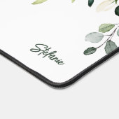 Witte Aquarel Hydrangea en Rozen Gepersonaliseerd Bureaumat (Hoek)