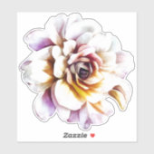 Witte Aquarel Roos Bloem Sticker (Vel)