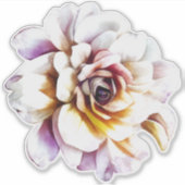 Witte Aquarel Roos Bloem Sticker (Voorkant)