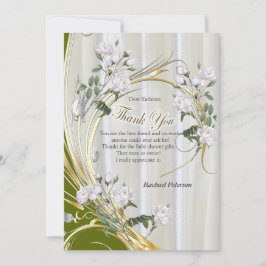 Witte aquarel Rozen geschilderd op Champagne Silk