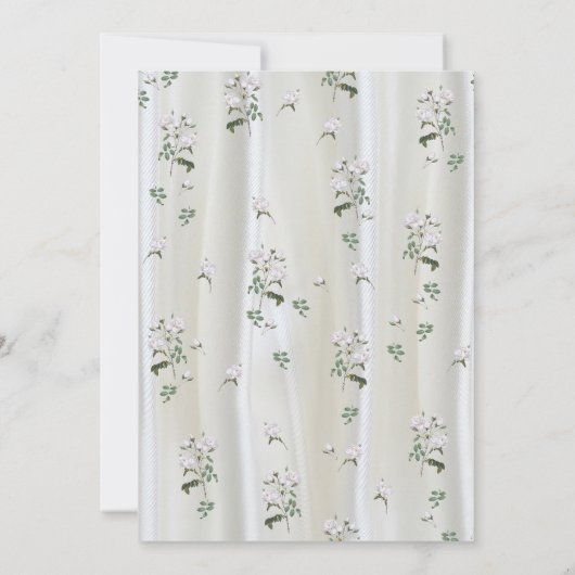 Witte aquarel Rozen geschilderd op Champagne Silk (Achterkant)