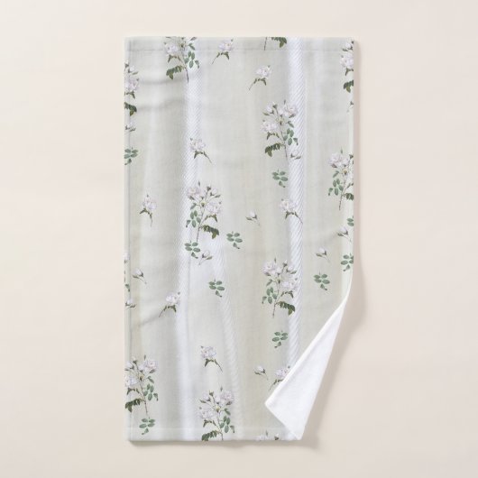 Witte aquarel Rozen geschilderd op Champagne Silk Bad Handdoek (Handdoek)