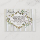 Witte aquarel Rozen geschilderd op Champagne Silk Informatiekaartje (Voorkant)