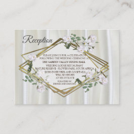 Witte aquarel Rozen geschilderd op Champagne Silk Informatiekaartje