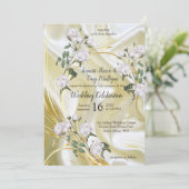 Witte aquarel Rozen geschilderd op Champagne Silk Kaart (Staand voorkant)