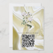 Witte aquarel Rozen geschilderd op Champagne Silk Kaart (Achterkant)