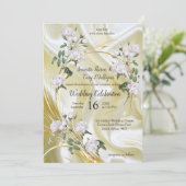 Witte aquarel Rozen geschilderd op Champagne Silk Kaart (Staand voorkant)