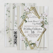 Witte aquarel Rozen geschilderd op Champagne Silk Kaart (Voorkant / Achterkant)