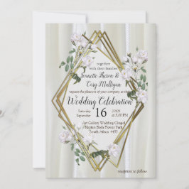 Witte aquarel Rozen geschilderd op Champagne Silk Kaart